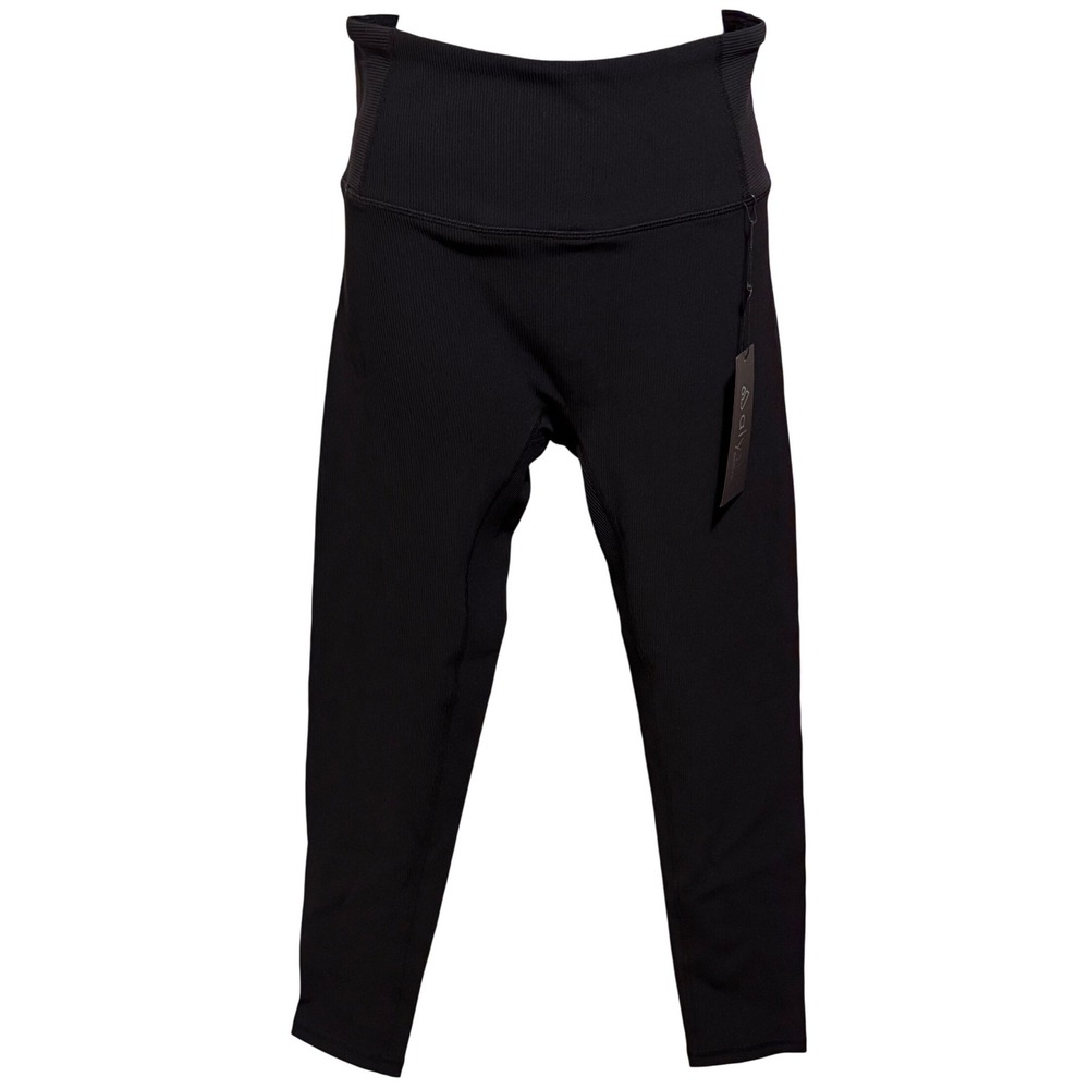 Alyth Active LITE Dynamic High Rise Leggings Ribbed Athleisure Yoga Black